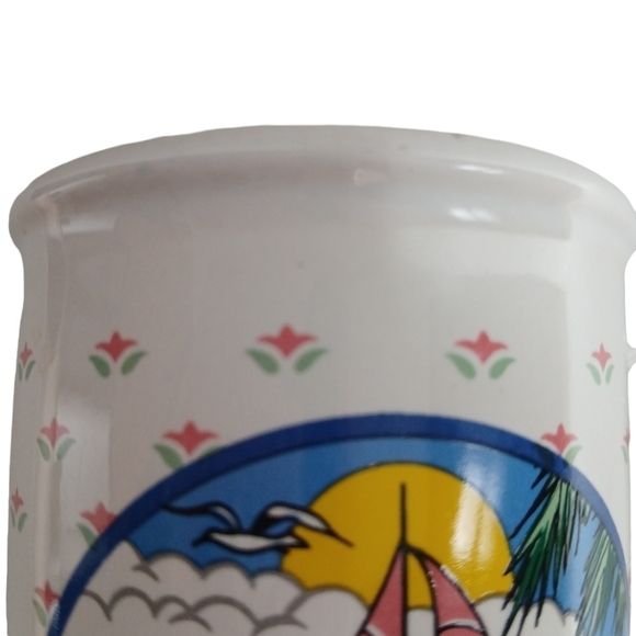 Vintage 90's Mug Coffee San Diego Country Farm Style Sunset Sailboat Theme - Picture 3 of 4
